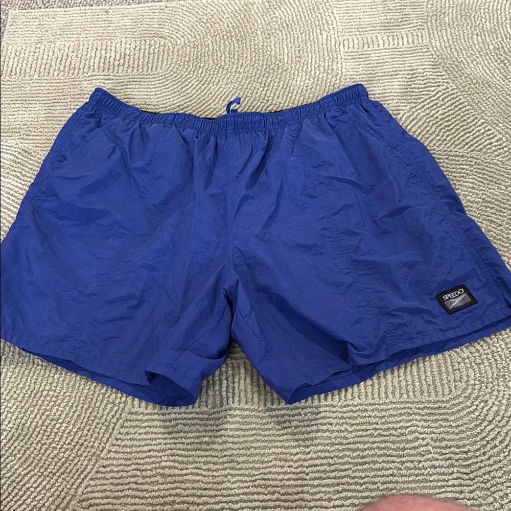 VINTAGE Speedo Blue Quick-Dry Swim Trunks with Elastic Waistband- XXL